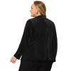 Agnes Orinda Women's Plus Size Velvet Front Button Notched Lapel Formal Office Blazers - 4 of 4
