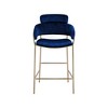 Meridian Furniture,Yara Navy Velvet Counter Stool - 3 of 4