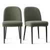 Upholstered Dining Chairs with Linen Blend Fabric and Metal Legs, Modern Armless Side Chairs for Dining Room-Maison Boucle - 4 of 4