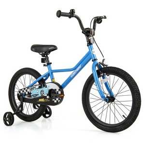 Costway 12"/14"/16"/18" Kids Training Bike with Removable Training Wheels Pneumatic Tires Navy/Black - 1 of 4