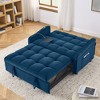 Loveseats Sofa Bed With Side Storage Bag Adjustable Backrest 105° - 180° Copper Nail Decoration Type C USB Charging Pull-Out Bed For Living Room - 2 of 4