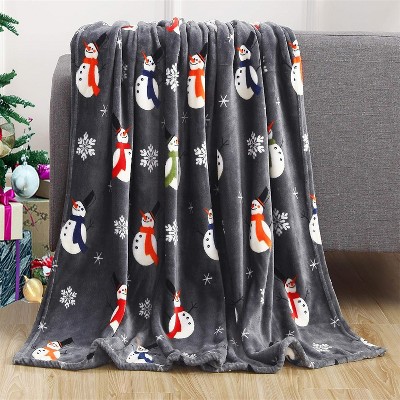 Comfort Flannel Blanket Super Soft Christmas Prints Throw Blanket Christmas Gift.