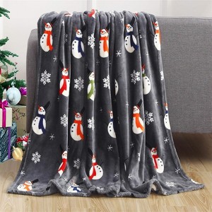 Comfort Flannel Blanket Super Soft Christmas Prints Throw Blanket Christmas Gift. - 1 of 4