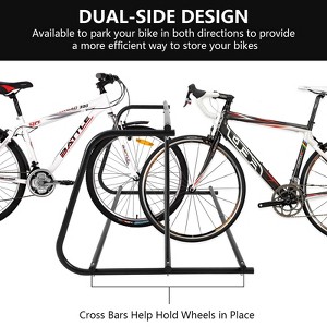 10-Bike Commercial Floor Rack, Heavy Duty Powder-Coated Steel Grid Organizer, Freestanding Double-Sided Storage for Garages/Storefronts/Schools - 1 of 4