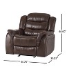 Modern Plush Recliner Chair, Overstuffed Single Sofa with Padded Armrests, Manual Reclining Lounge Chair for Living Room & Home Theater-- Frevyn - 3 of 4