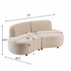 Christopher Knight Home Uvric 73" Modern 2-Seater Wooden Boucle Upholstered Curved Sofa - 3 of 4