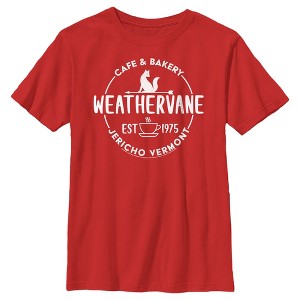 Boy's Wednesday Weathervane Cafe Logo T-Shirt - 1 of 4