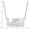 Black Bow Jewelry 10k White Gold Louisiana State Fighting Tigers NCAA Necklace 18 Inch - 2 of 4