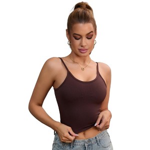 INSPIRE CHIC Women's Ribbed Spaghetti Straps Shapewear Camisoles - 1 of 4