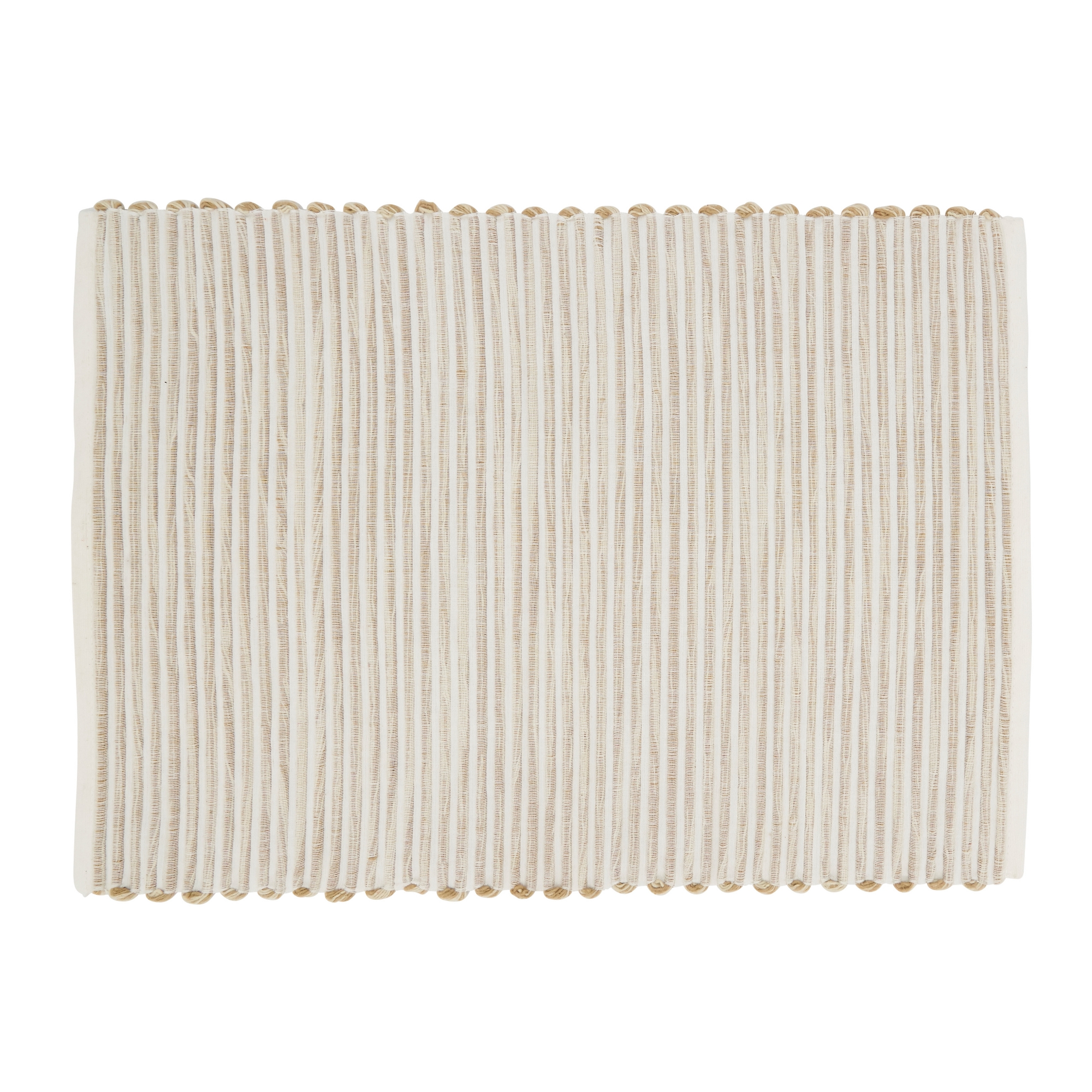 Saro Lifestyle Ribbed Cotton Table Placemat, Beige, (Set of 8 pcs)