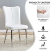 LOVMOR 2-piece set of white PU seats with silver metal legs - 4 of 4
