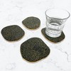 Modern Home Set of 4 Natural Dalmatian Jasper Stone Coasters with Gold/Silver Edge - 4 of 4