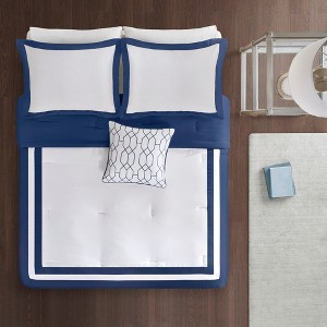 4pc Full/Queen Floyd Comforter Set Navy, Blue