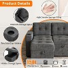 84" L Shaped Couches for Living Room, Convertible Sectional Sofa Bed With 2 Storage Arms and 2 Charging Ports, Side Pockets - 4 of 4