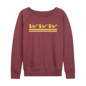 Women's - Pokémon - Pikachu Eevee Retro Lightweight French Terry Slouchy - 1 of 4