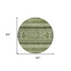 Olive Green And Artichoke Green Southwestern Washable Indoor Outdoor Area Rug - 3 of 4
