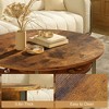 WOWLIVE 36"W Lift Top Coffee Table with Storage, Round Wood Cocktail Table for Living Room, CT003 - 4 of 4