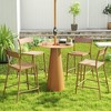 Resenkos Patio Dining Chairs, Patio Kitchen Chairs,Patio Barstools Set of 4 with Rattan Seat and Metal Backrest-Light Brown - 4 of 4