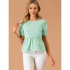 INSPIRE CHIC Women's Casual Lightweight Loose Short Sleeve Peplum Top Shirts - 3 of 4