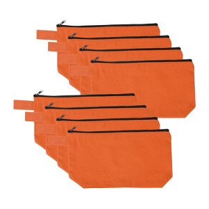 Unique Bargains Canvas Plain Zipper Toiletry Makeup Organizing Bags 8 Pcs - 1 of 4