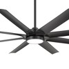 Airsurfer 72" Matte Black LED Ceiling Fan with 8 Flat Black Blades and Remote, Color-Changing Light Included - 3 of 4