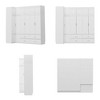 Hitow White Armoire Modern Minimalist Wardrobe Set Lines Pattern Gold Accessories - 4 of 4