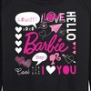 Women's - Barbie - Valentine's Collage Lightweight French Terry Wide Neck Long Sleeve Shirt - 2 of 4