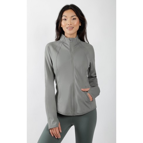 Yogalicious Womens Lux Crosstrain Everyday Half Zip Jacket with Thumbholes  - Black - X Large