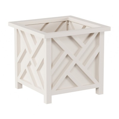 Nature Spring Outdoor Plastic Square Planter Box - White