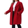 Agnes Orinda Women's Plus Size Winter Elegant Long Sleeve Notched Lapel Single-Breasted Pea Coats - 2 of 4