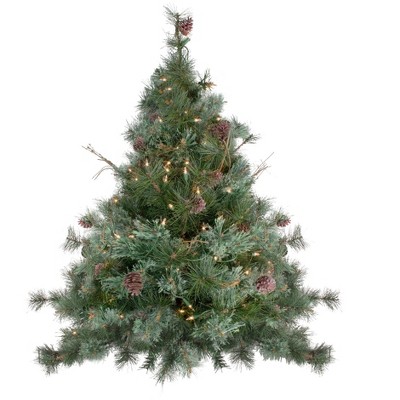 Northlight Pre-Lit Country Mixed Pine Artificial Wall Christmas Tree - 3' - Clear Lights