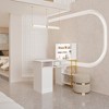 Beauty Salon Nail Desk with Dust Collector White Manicure Station with Glass Top and Gold Accents Workstation Working Desk - 4 of 4