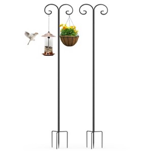 Artloge 2PCS 94 Inch High Double Shepherds Hooks Adjustable Height Outdoor Metal Hanger Bird Feeder Pole for Garden Patio Decoration - 1 of 4