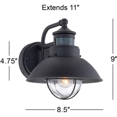 Black Steel Outdoor Barn Light with Clear Glass Shade