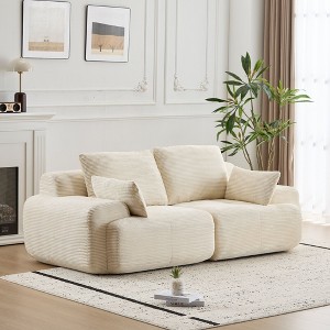 Sapphtopaz Modern Couches for Living Room with Memory Foam Upholstered Sectional Sofa with Corduroy Fabric Deep Loveseat for Living Room - 1 of 4