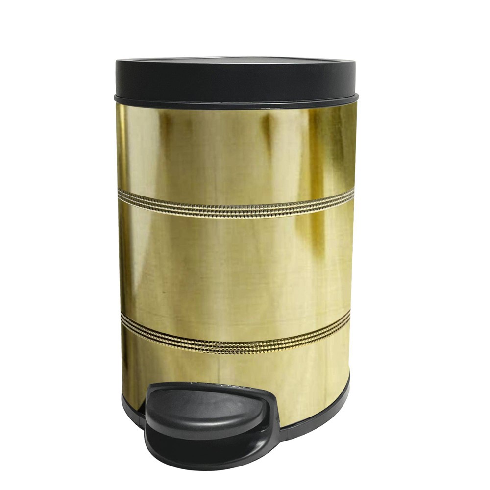 Photos - Waste Bin 1.32gal Stainless Steel Step Trash Can with Lid Gold - Nu Steel