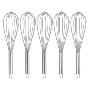 Unique Bargains Silicone Stainless Steel Non-Stick Coated Heat-Resistant Whisk 5 Pcs - 1 of 4
