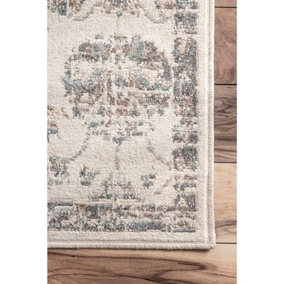 Clarissa Gray and Beige Rectangular Synthetic Oriental Rug