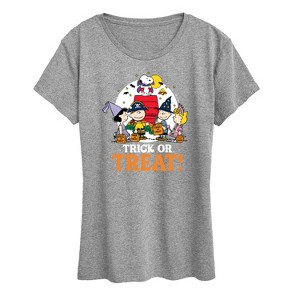 Women's - Peanuts - Trick Or Treat Moonlight Short Sleeve Graphic T-Shirt - 1 of 4