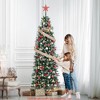 6 ft/7.5 ft/9 ft/12ft Pencil Christmas Tree Pre-lit Slim Holiday Decoration, Skinny Décor Lights, Metal Stand,Xmas Tree for Room, Bedroom - 3 of 4