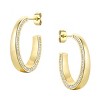 Guili Tapered Glow & Radiant Curve Sterling Silver C-Hoop Earrings, Rhodium or 14K Gold Plated, with Cubic Zirconia for a Sleek, Chic Appeal - 2 of 2