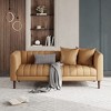 Garvee Faux Leather Sofa Couch, Modern 78" W Sofa with Deep Seats, 3 Seater Sofa Couch with 2 Throw Pillows and Wood Legs, for Living Room - 2 of 4
