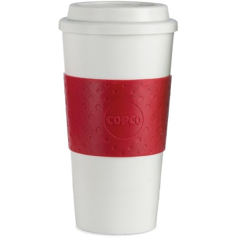 Copco Acadia 16 Ounce Double Walled Insulated Hot or Cold Travel Mug Spill  Resistant Lid - Cherry Red 2510-9990