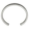 Black Bow Jewelry Men's 10mm Stainless Steel & Enameled Black Wood Inlay Cuff Bracelet - 2 of 4