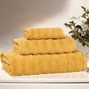 Waffle Textured Stripes Zero Twist Cotton Medium Weight Towel Set by Blue Nile Mills - 2 of 4