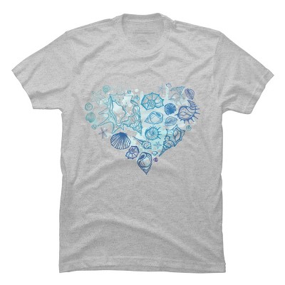 Men's Design By Humans Sea. Heart of the shells. By Katyau T-Shirt
