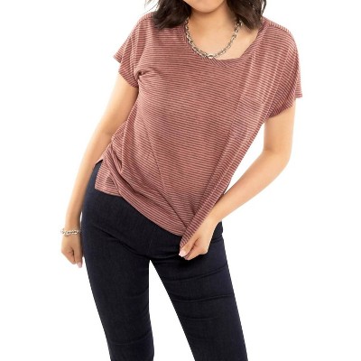 Women's Linen Stripe Pocket Tee - ON THIS DAY