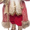 Season's Designs 18" Red and Gold Elegant Standing Santa Figurine with Ribbon Staff Christmas Decor for Indoor Use, Perfect for Mantel and Tabletop - 3 of 4