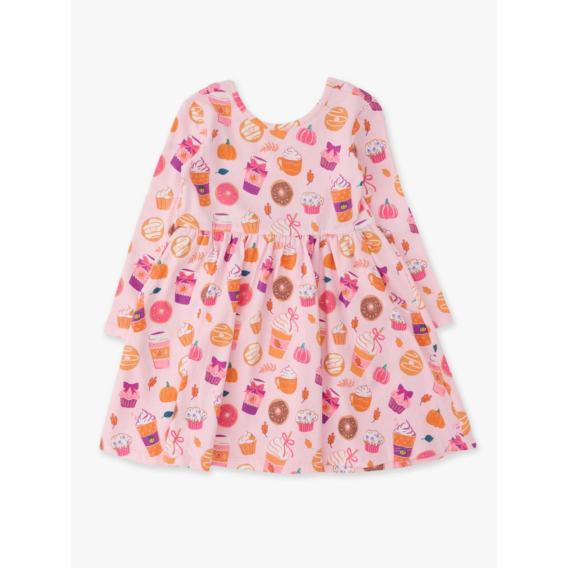 RuffleButts Girls Long Sleeve Twirl Dress