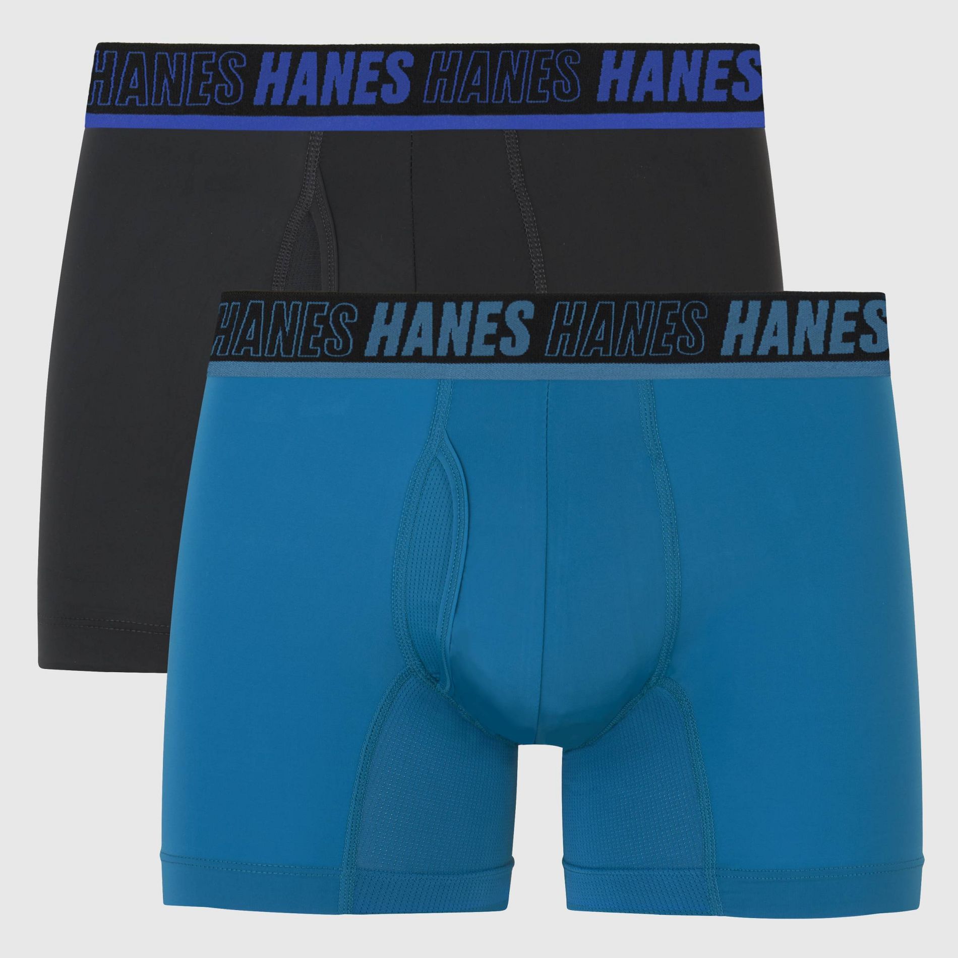 Hanes Moves Premium Men's Anti-Chafe X-Temp Trunks 2pk - Blue/Black